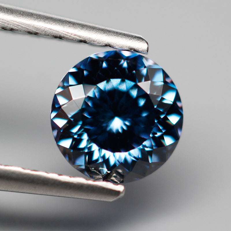 Silver Blue Sapphire - Round Cut
