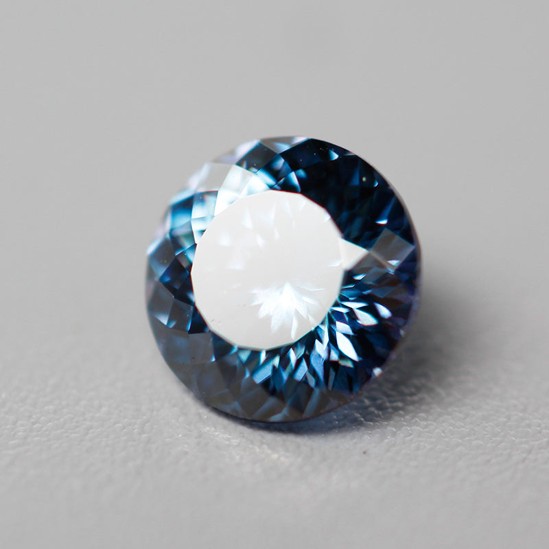 Silver Blue Sapphire - Round Cut